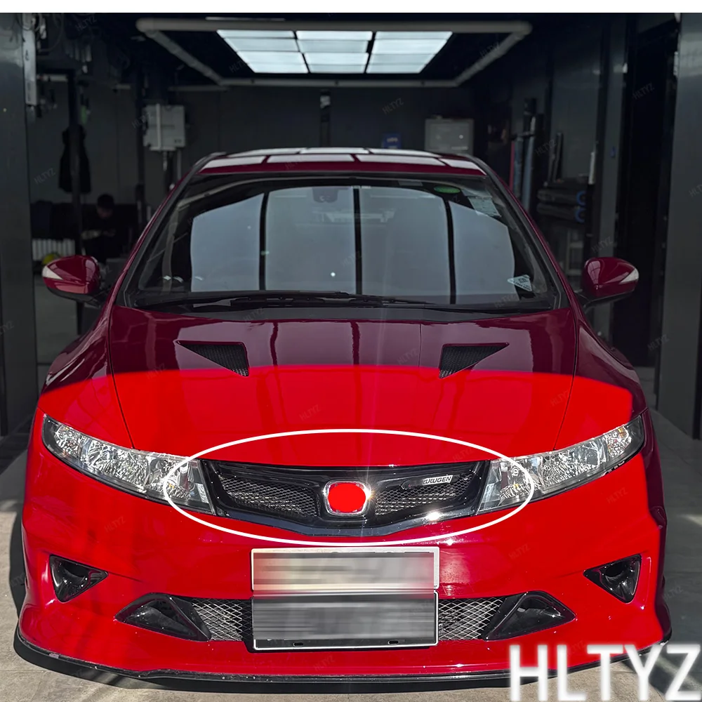 

high-quality carbon fiber material upper front bumper intake hood grille mesh front grille For 2006-2012 Honda Civic FN2 TYPE R