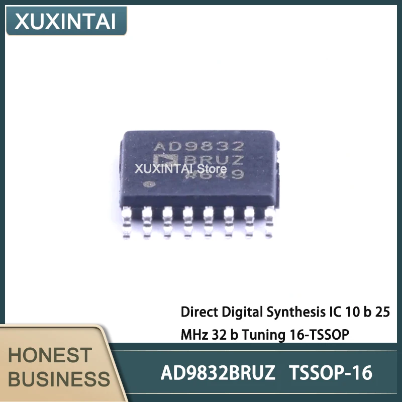 

5Pcs/Lot New Original AD9832BRUZ AD9832 Direct Digital Synthesis IC 10 b 25 MHz 32 b Tuning 16-TSSOP