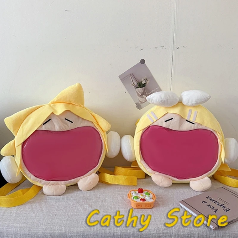 Süße Hatsune Miku Kagamine Rin Kagamine Len Umhängetasche Anime Peripherie Kawaii Cosplay Transparent Lagerung Rucksack Mädchen Geschenk
