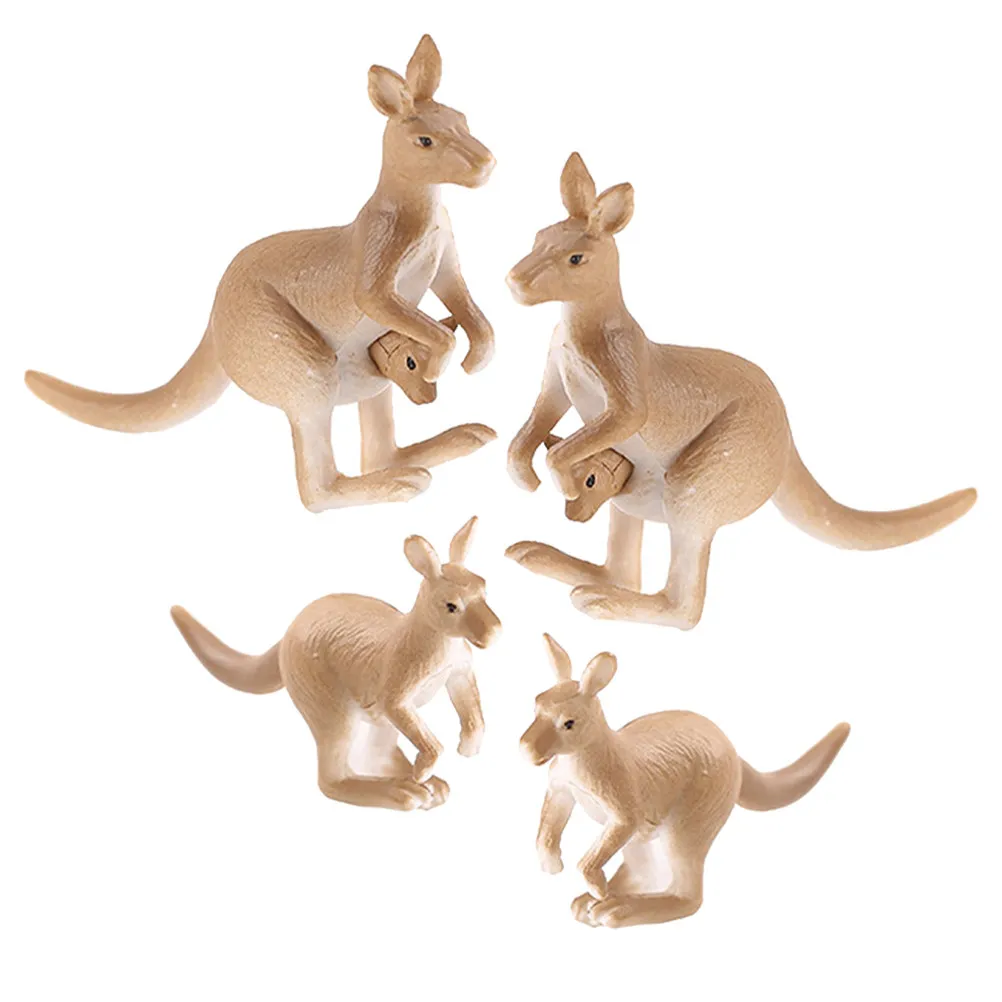 

Набор из 4 миниатюрных фигурок кенгуру из ПВХ для микроландшафта, декор для бонсай, сада, стола, шкафа, компактное украшение в виде маленького кенгуру