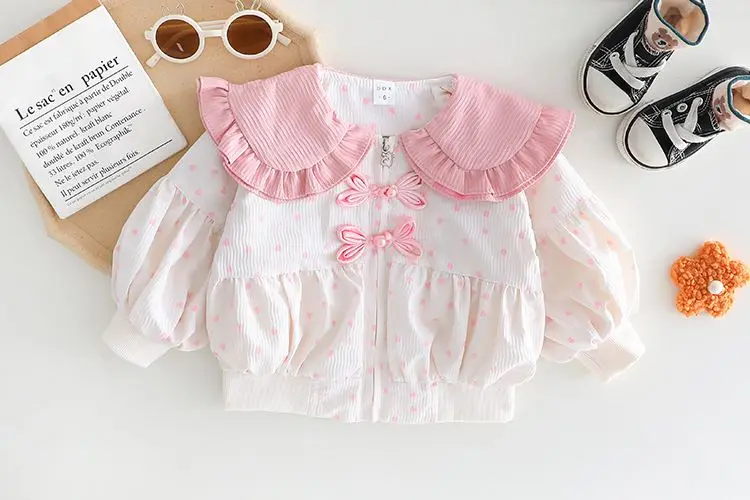 Young Kids Spring Fall Sweet Trench Coat Cardigan 2026 New Fashion Cute Kids Girls Fall Versatile Jacket
