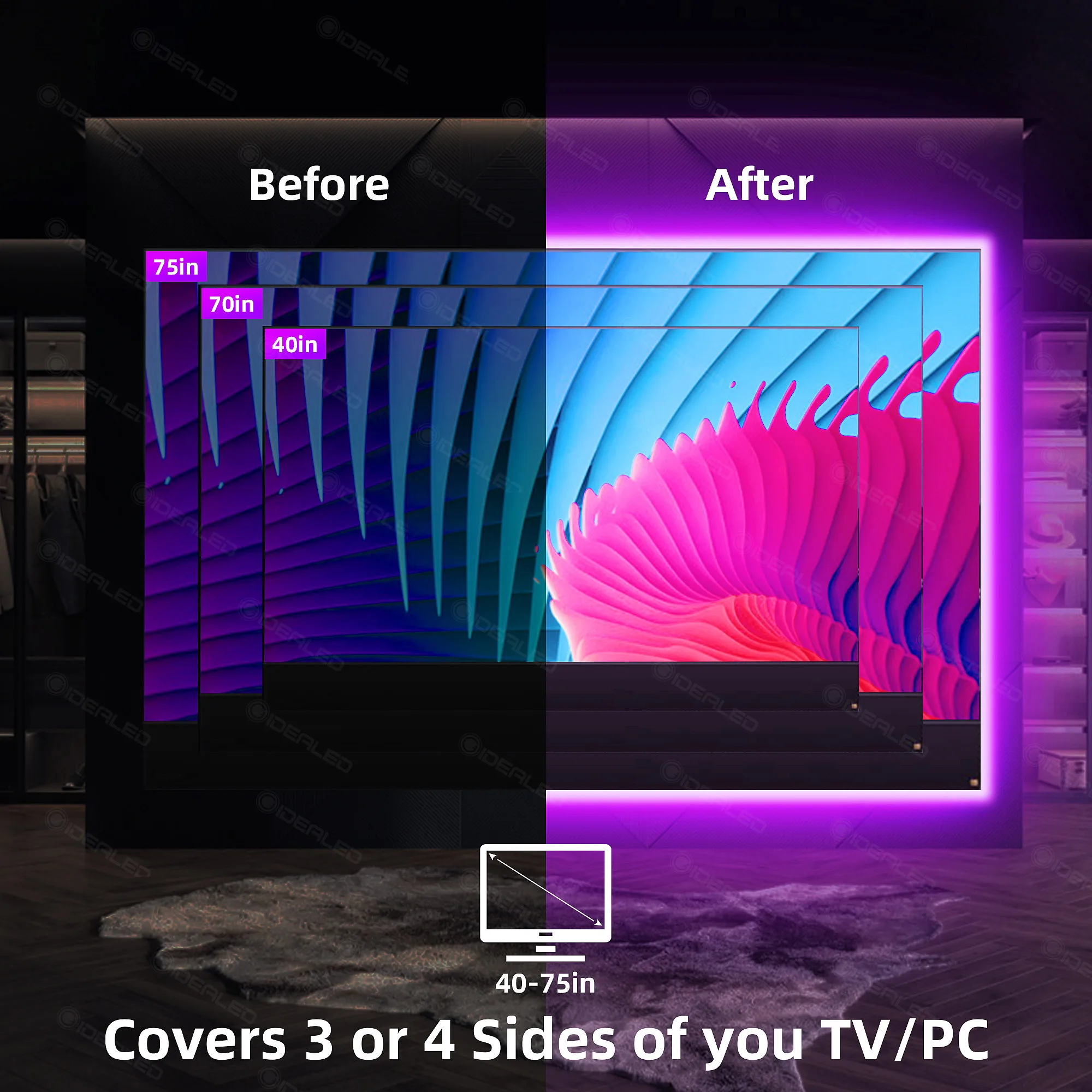 ZigBee 3.0 USB RGBW TV LED Strip Light DC5V APP Control Work with Hub Bridge Echo Plus Alexa Voice Control for TV Backlight