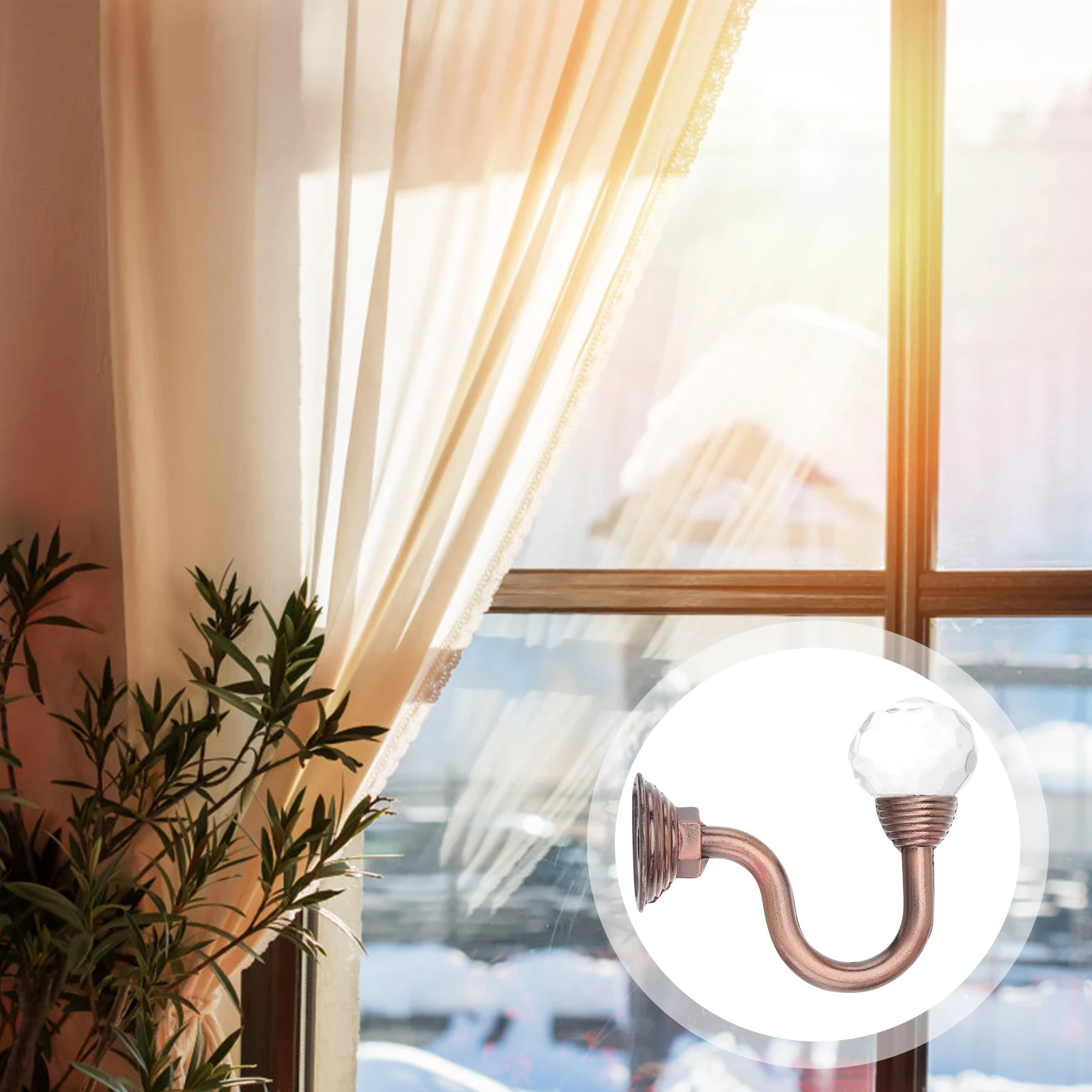 

2Pcs Curtain Hooks Elegant Traditional Modern Theme Wall Mounted Hook for Home Decor Window Treatment Curtain Tiebacks Multi