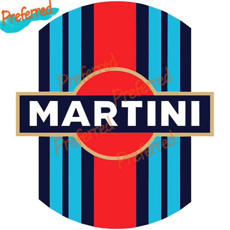 Calcomanía adhesiva para coche de carreras Martini, hecha de vinilo duradero, Material impermeable, coche/camión/Surf Camper/portátil y Caja de