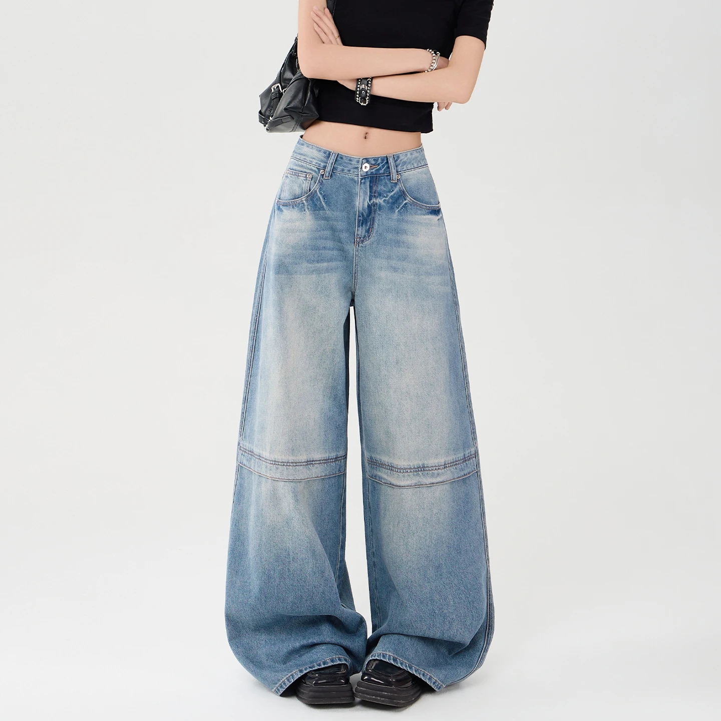 

Y2K Loose Straight Leg Jeans Women Trousers Baggy Wide Fit Casual High Waist Retro Washed Vintage Style Women's Jeans Jeans