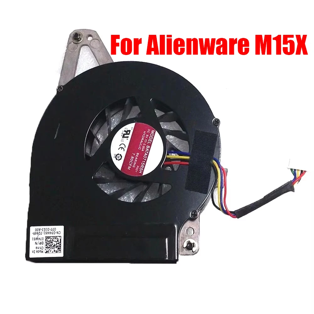 

Laptop Cooling Fan For Alienware M15X 074W61 74W61 BATA0715R5H-P001 BATA0715R5H P001 DC5V
