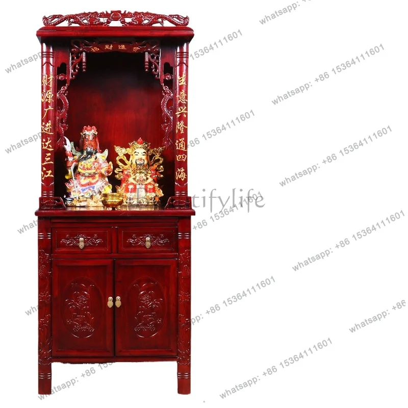 

Buddhist niche stand cabinet Guanyin offering table Solid wood household Buddhist cabinet