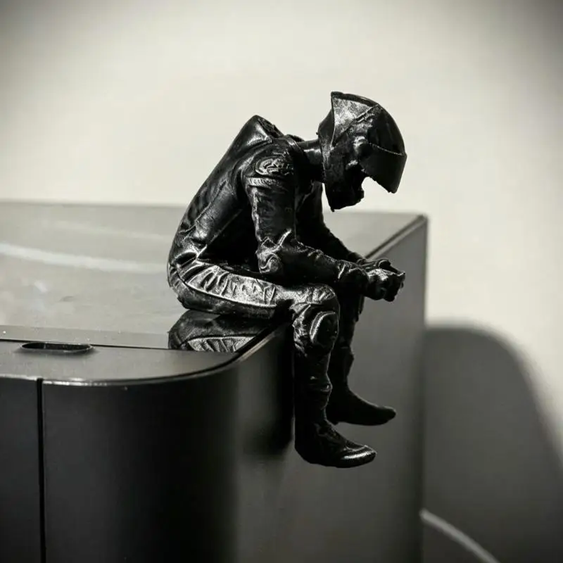 Racing Style Seated Figurine 3D Printed Miniature Creative Ornament for Home Office Desk Car Decor Holiday Gift