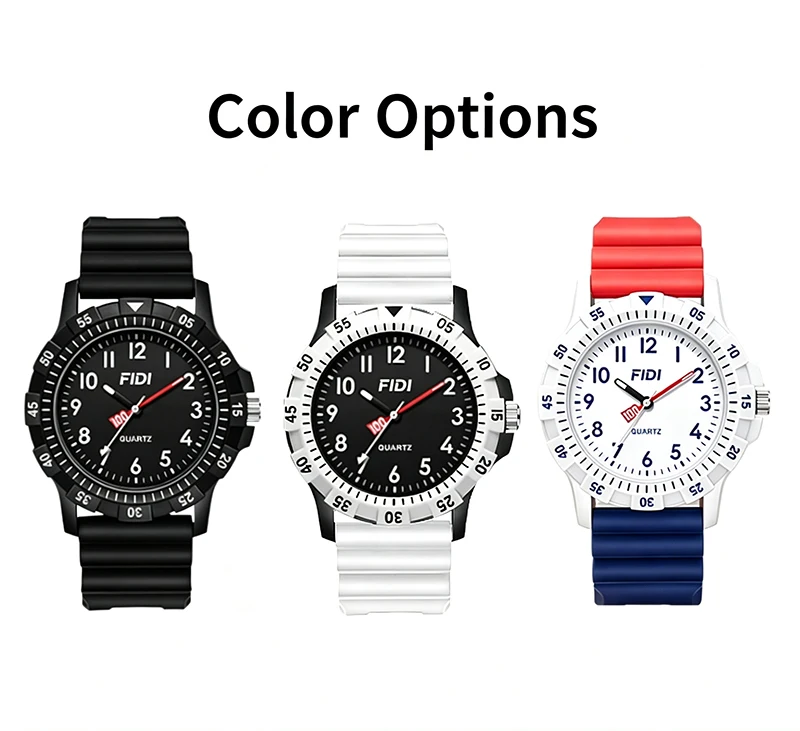 Unisex Student Quartz Watch Silicone Strap Large Number Dial Waterproof Sports Wristwatch for Teen Boys Girls School Daily Wear