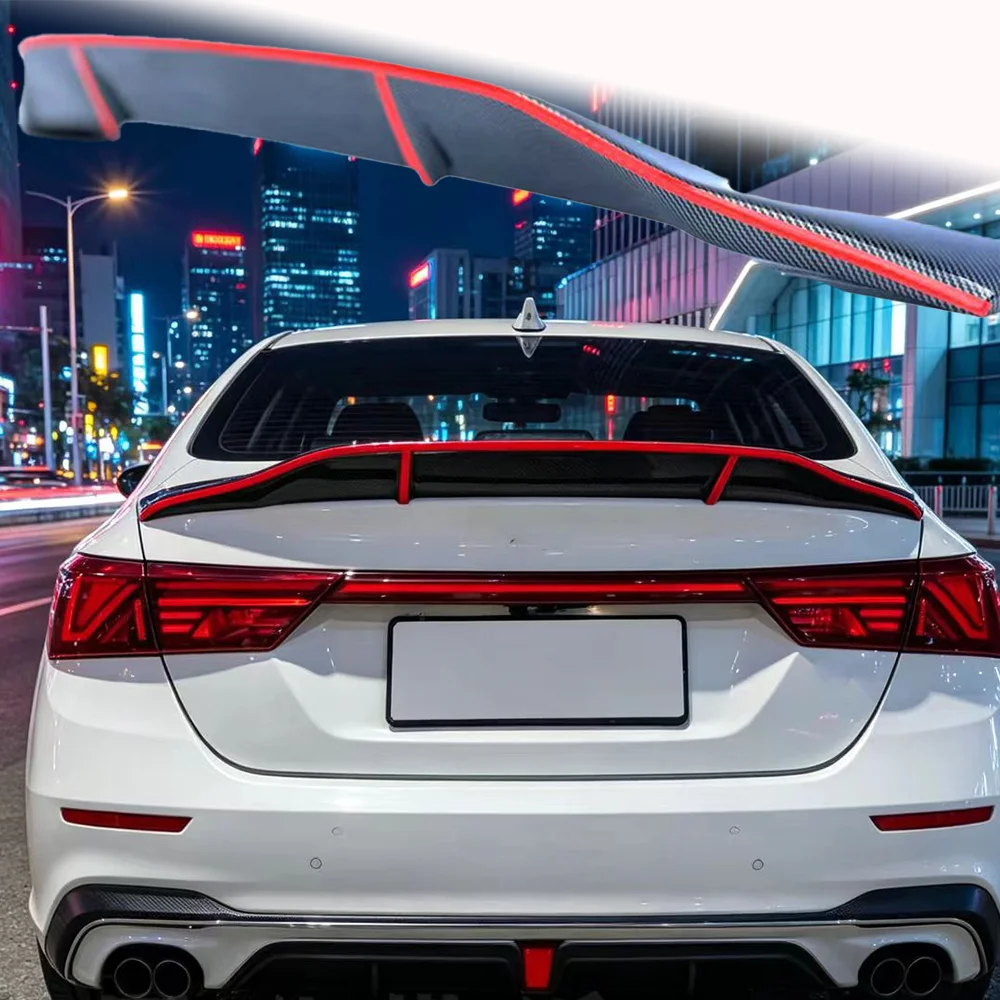 

Suitable for the 2019-2023 Kia K3 tail wing 100% pure carbon fiber rear trunk lip cover R-type spoiler