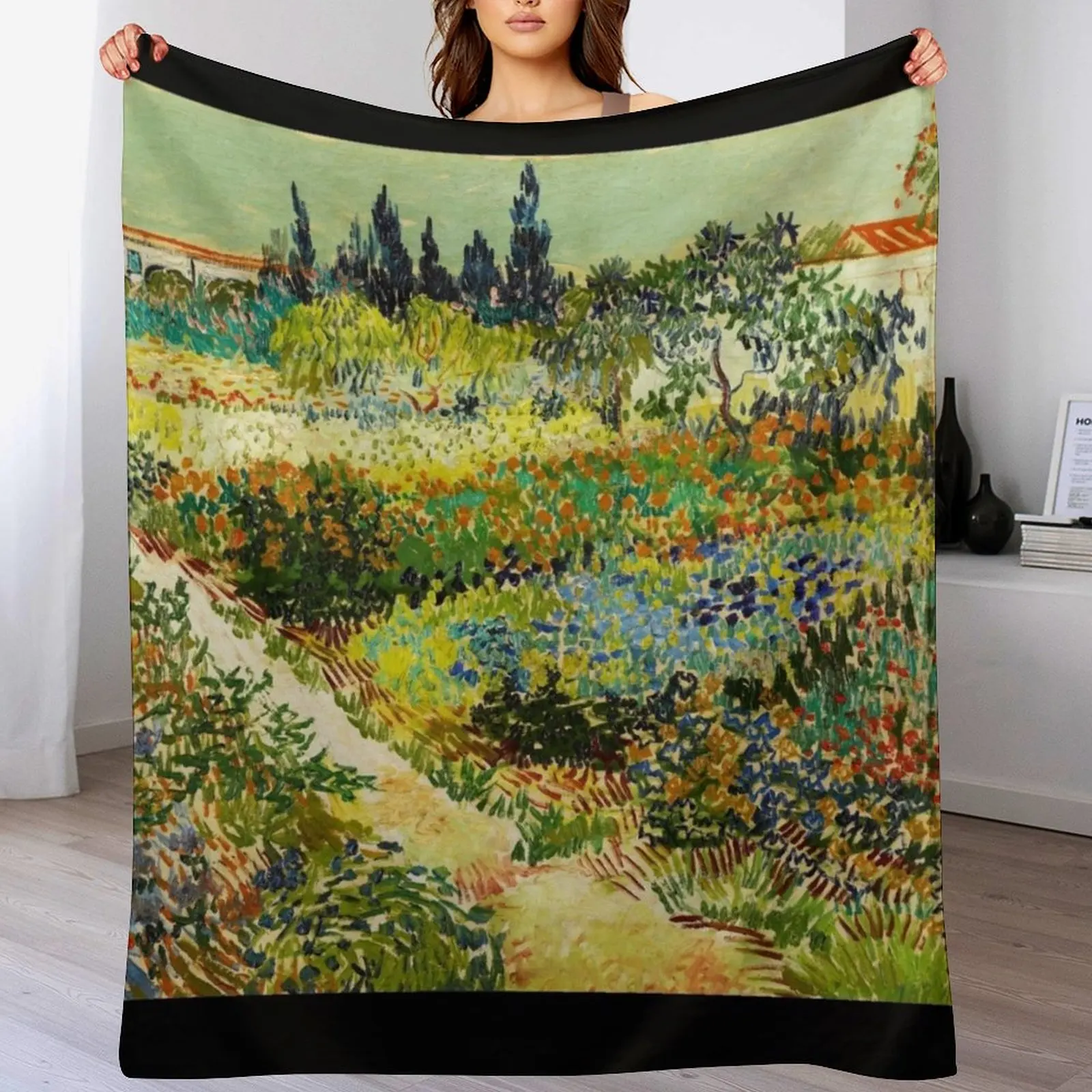 

Van Gogh - Garden at Arles Throw Blanket Cute Plaid Furry Sofa Quilt Bed covers Blankets