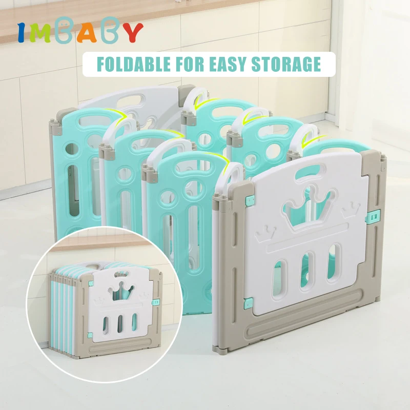 

IMBABY Baby Playpen Plastic Playpens Foldable Playpen for Children Large Baby Playground with Free Mat Baby Activities Fence