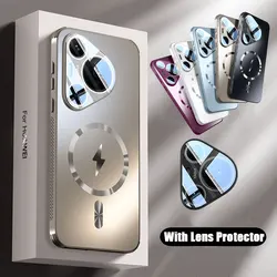for Magsafe Case for Huawei Pura 70 UItra 70 Pro + Frosted Shockproof Lens Protection Film Back Cover for Pura 80 P60 Pro P50