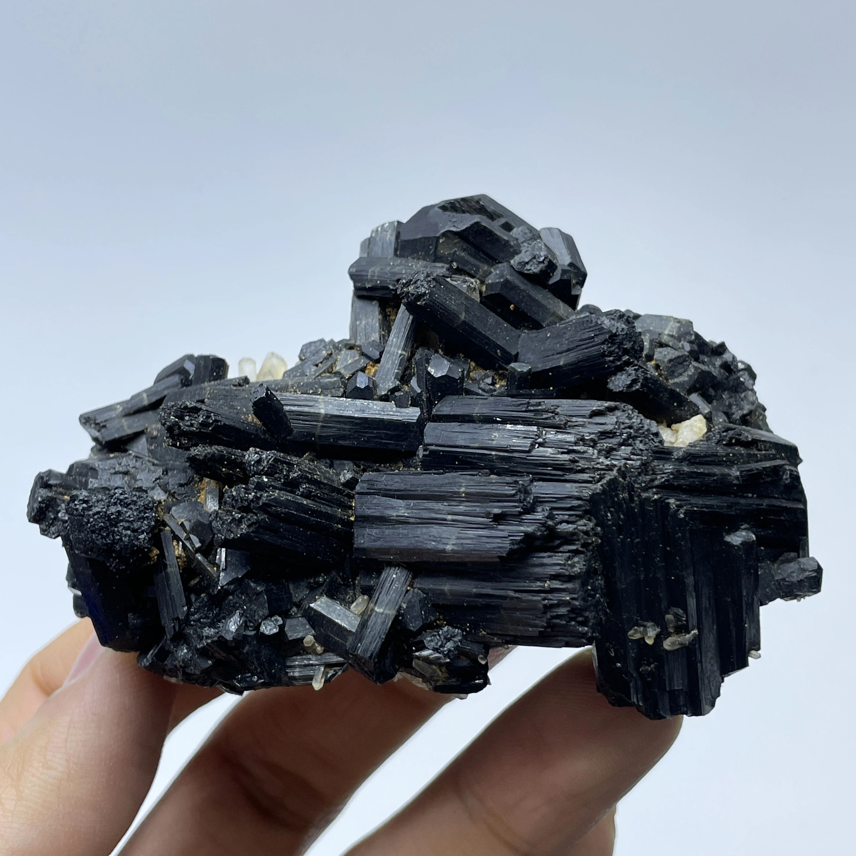 Natural Namibia Black Tourmaline With Clear Quartz Mineral Specimen Stones And Crystals Healing Grystals Quartz Home Decorations
