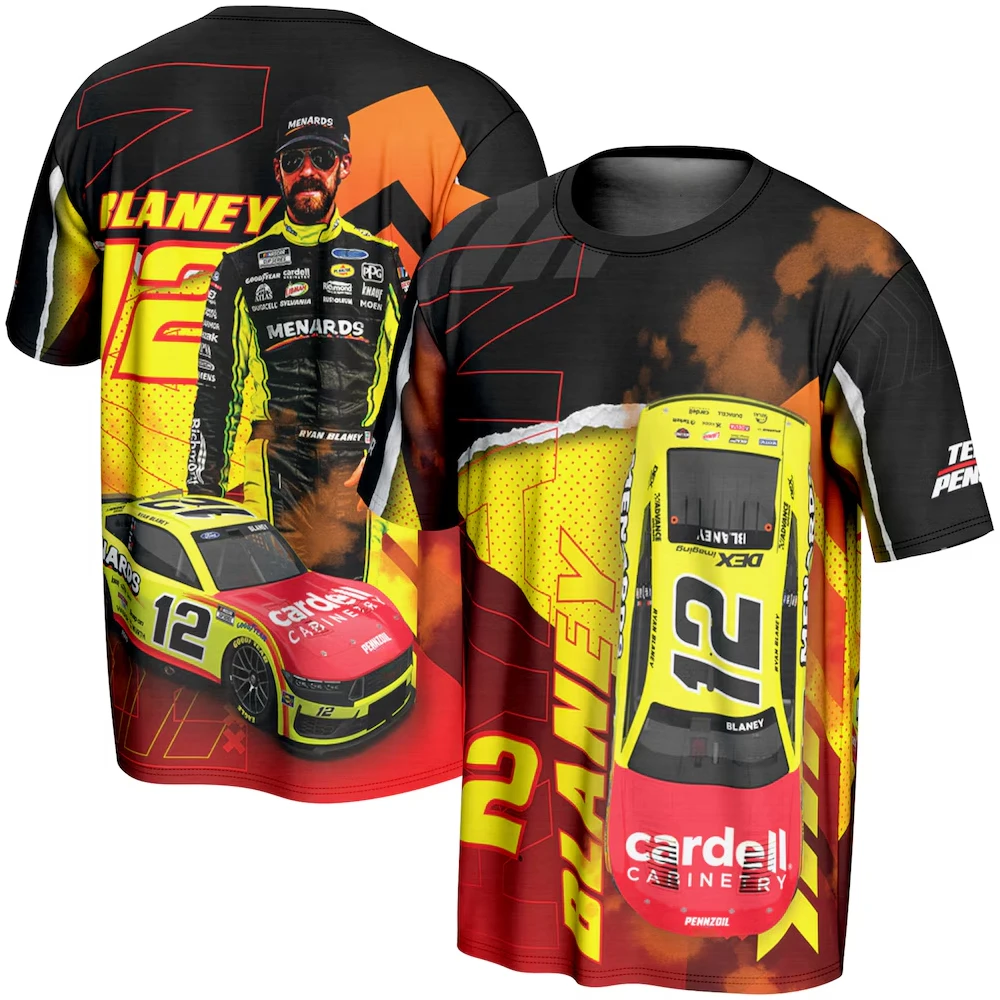 Men's Ryan Blaney 12 All Over Print T-Shirt Sports Quick Dry Breathable Short Sleeve Tops Fashion Casual Racing T-shirts 6XL