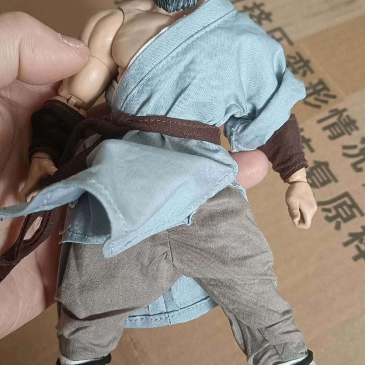 

【Clothing Only】Handmade 1/12 Samurai Robe Tops Kung Fu Pants Master Monk Martial Monk Set For 6inchs muff adam01 Action Figures