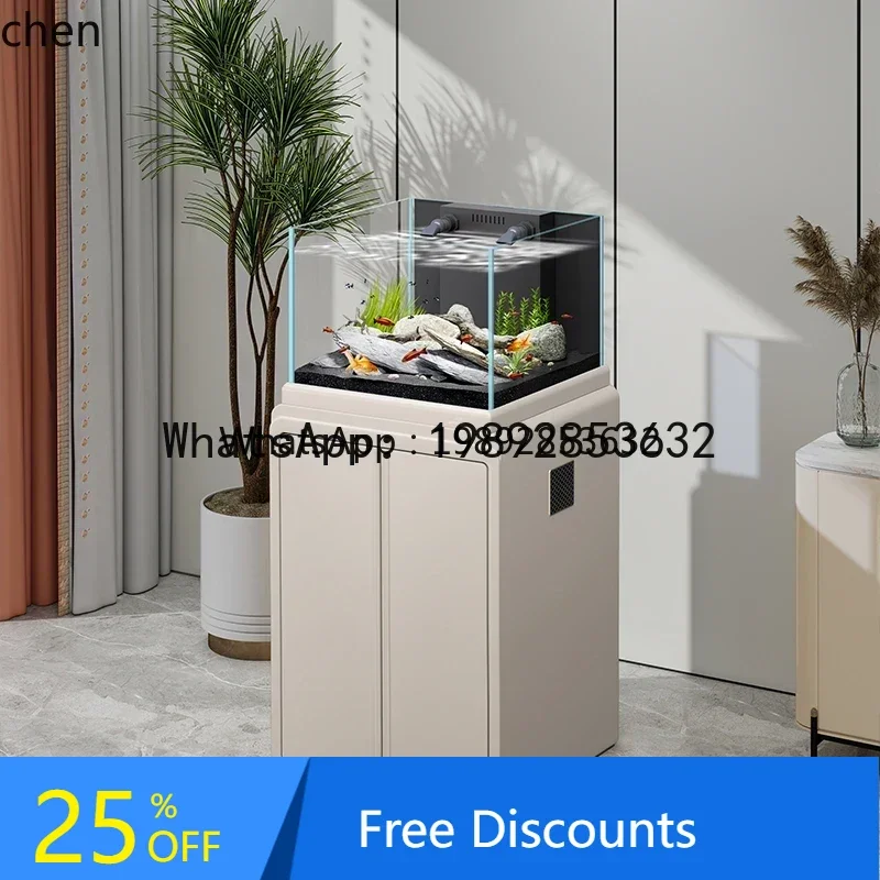 Square Aquarium Eco-Friendly Fish Tank Living Room Ultra Self-Circulating No Water Change Needed Bottom Filter Fish Tank
