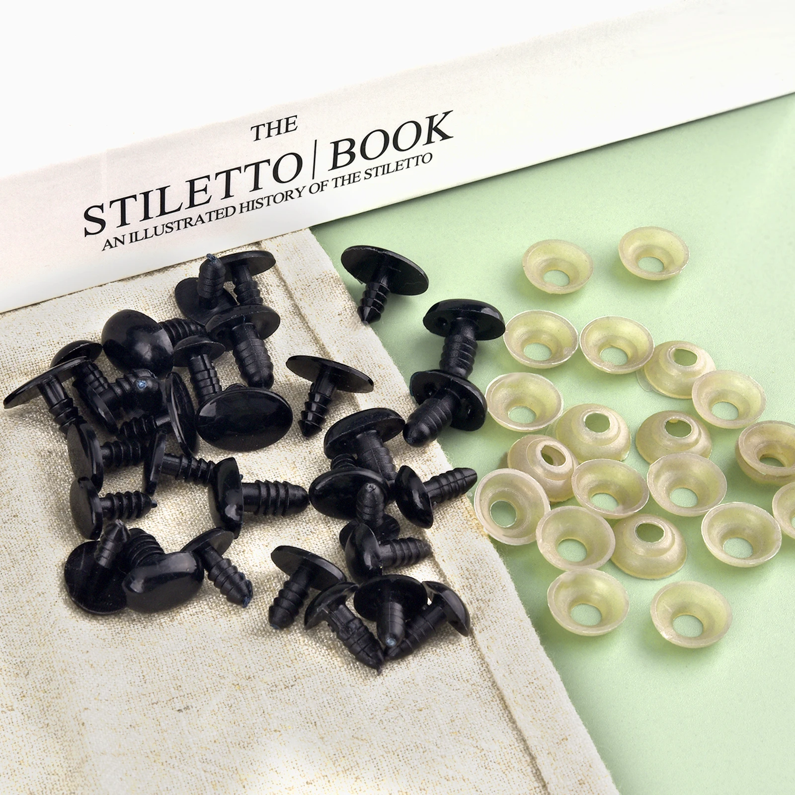 50 قطعة إكسسوارات دمي البلاستيك الأسود أفخم أنوف السلامة Amigurumi DIY بها بنفسك لعبة مضحكة عيون الأنوف أنيما اكسسوارات الحرف صنع