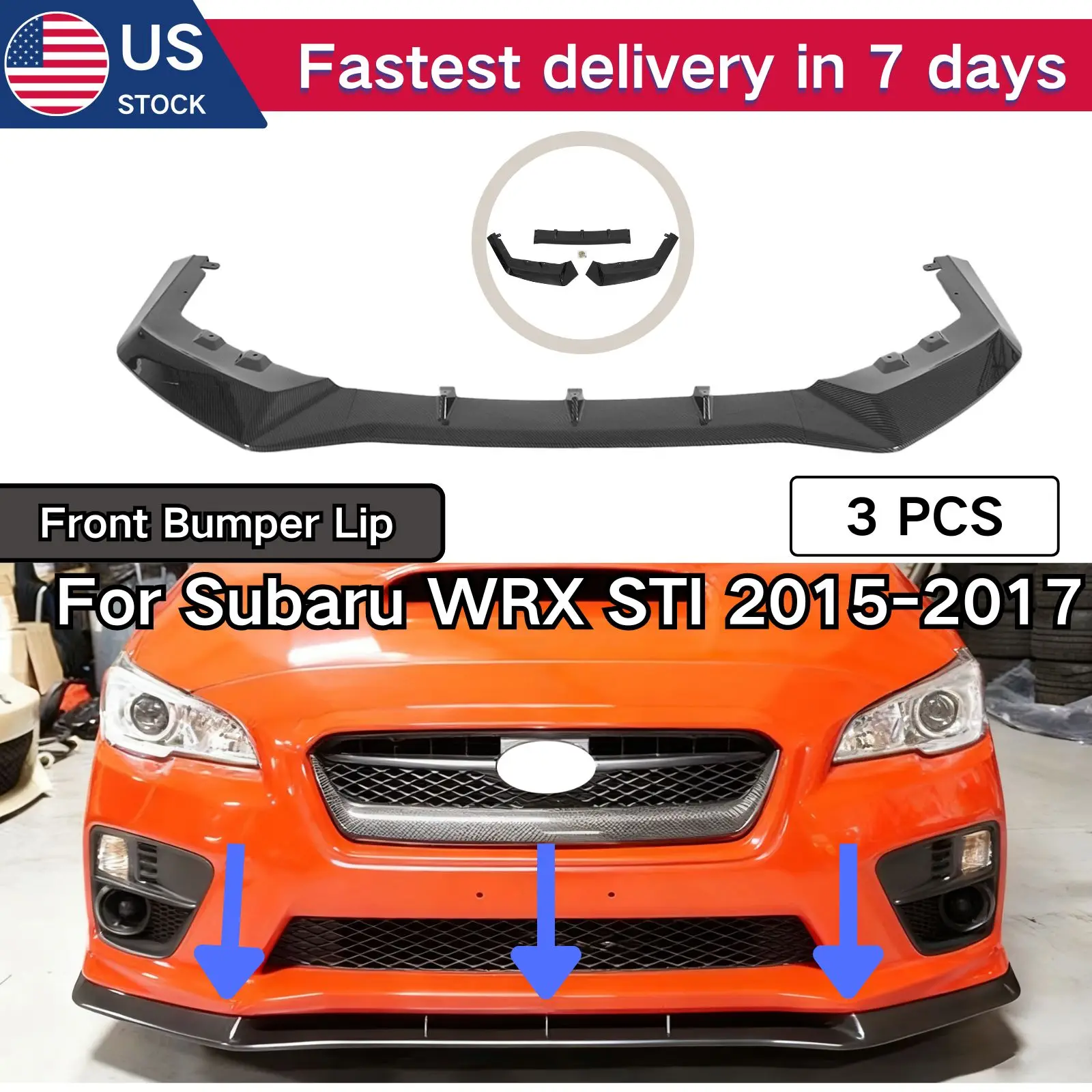 

Набор переднего бампера для Subaru WRX STI 2015-2017 MPX глянцевый черный автомобильные аксессуары автомобильные карбоновые волокна окрашенный АБС-пластик