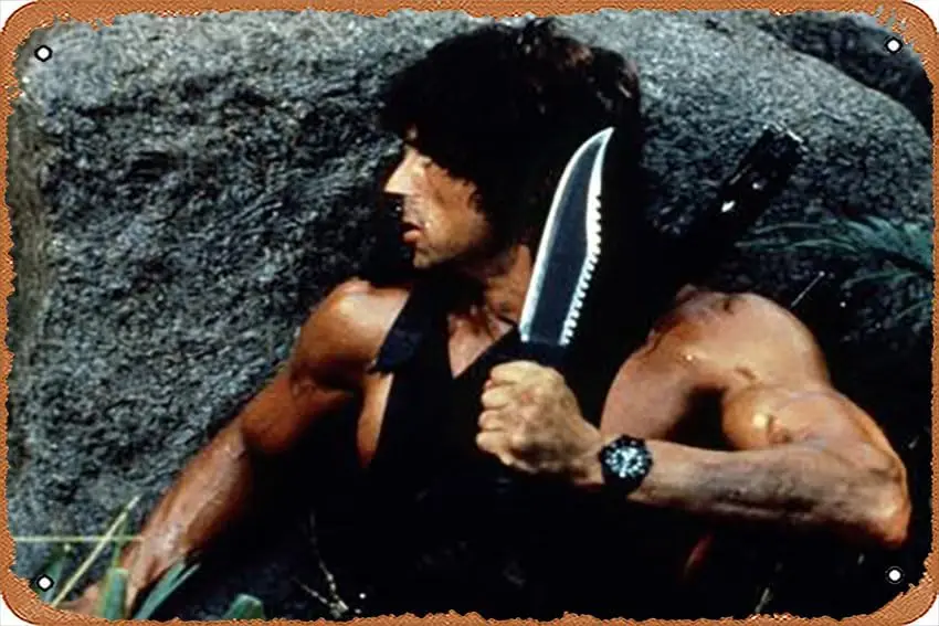 Metal Tin Sign   - Rambo: First Blood Part II - Poster Metal Plaque Cafe, Bar, Home Wall Decor
