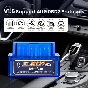 Mini ELM327 V1.5/V2.1 Bluetooth OBD2 Scanner Code Reader Car Diagnostic Tools Check Engine Scan Car Fault Detector