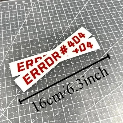 1pc 2D Flat ERROR 404 No Signal Vinyl Sticker, Waterproof Decal for Car Truck Motorcycle Helmet Window Decor, Holiday Gift