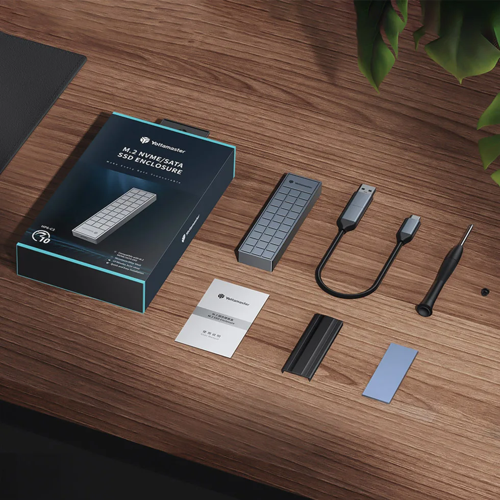 Yottamaster 40Gbps M.2 NVMe External Case SSD Enclosure USB 4.0 HD Storage Box Type C M2 Solid State Drive Housing Support UASP