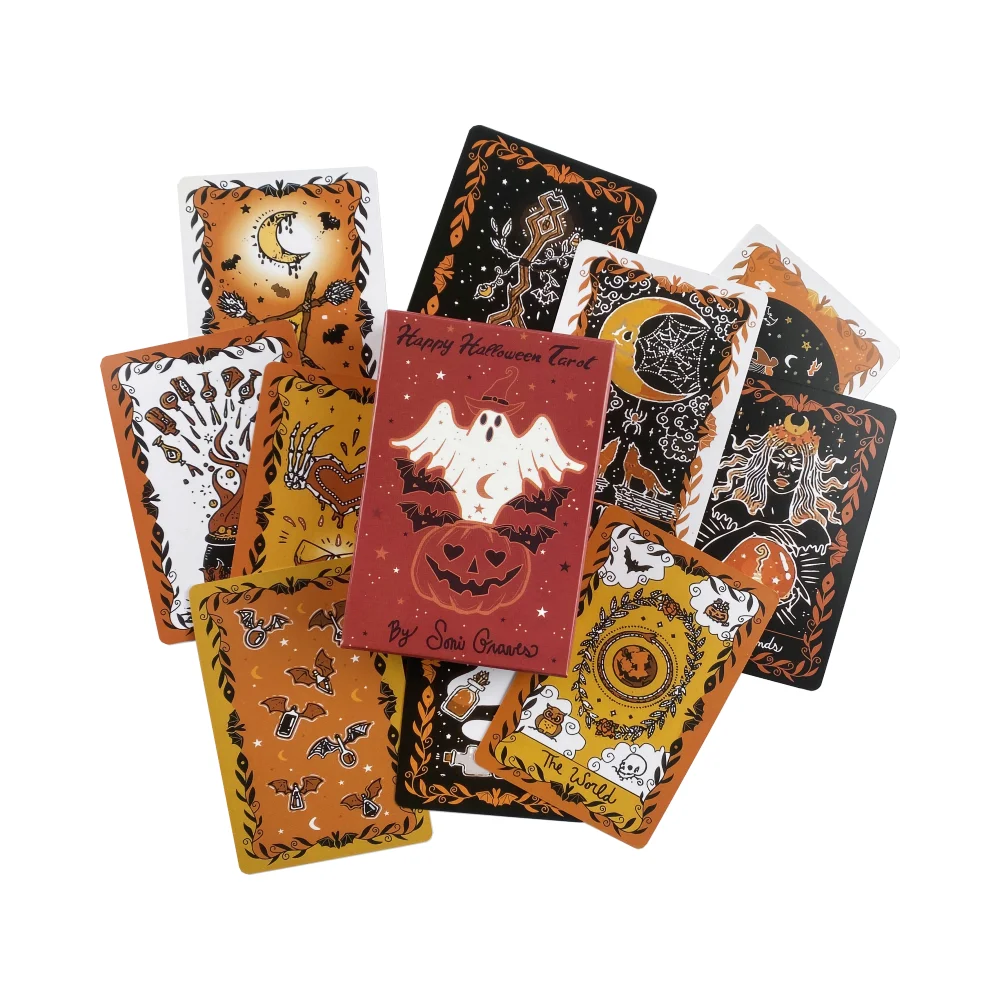 Happy Halloween Tarot Cards Divination Deck English Versions Edition Oracle Board Playing Game For Party