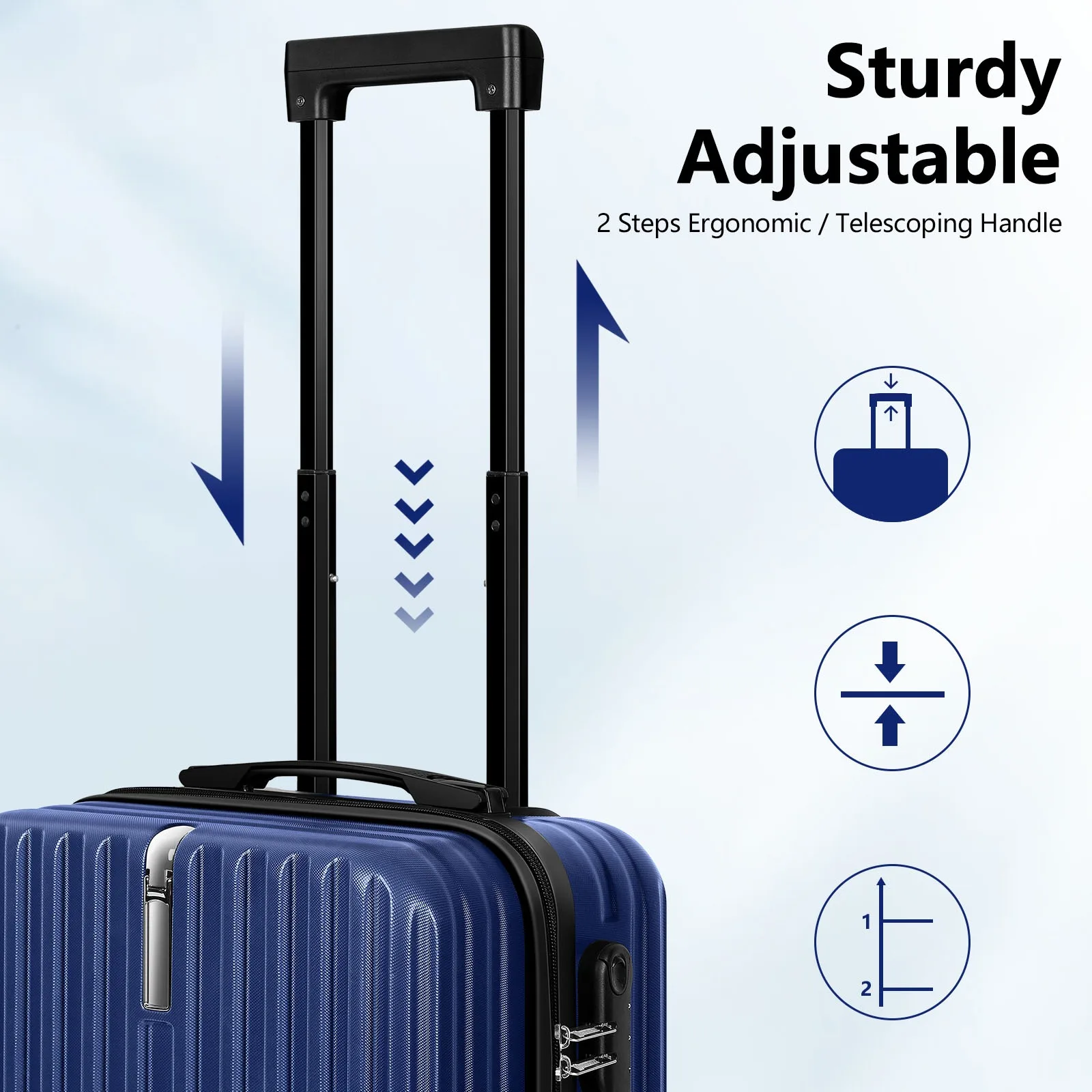 Luggage with lock "pull rod box hook style 2-piece set (20+14) can be used for travel, with universal roller design for easy mov