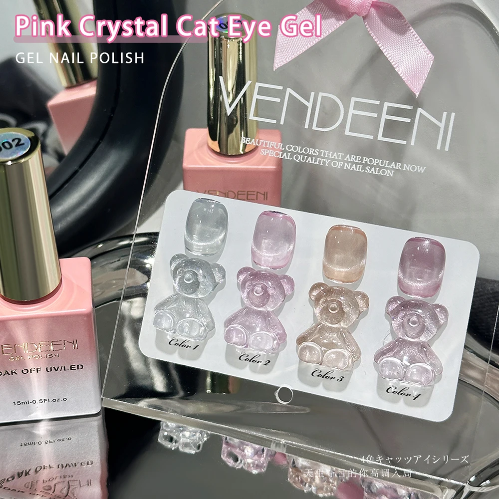 Vendeeni 4 Colors/Set Pink Cry - đánh giá và giá Nail Art Cat Eye Pink