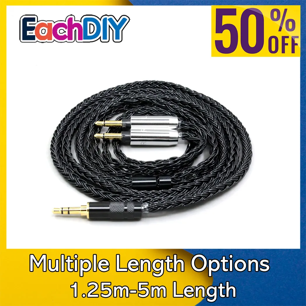 

16 Core Black Braided Earphone Cable For Final Audio SONOROUS IV VI VIII X D8000 Design Pando Hope vi 1:1 LN009007
