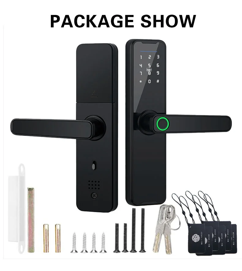 Tuya WiFi Smart Door Lock Biometric Fingerprint App Remote Unlocking Keyless Lock Electronic Door Lock