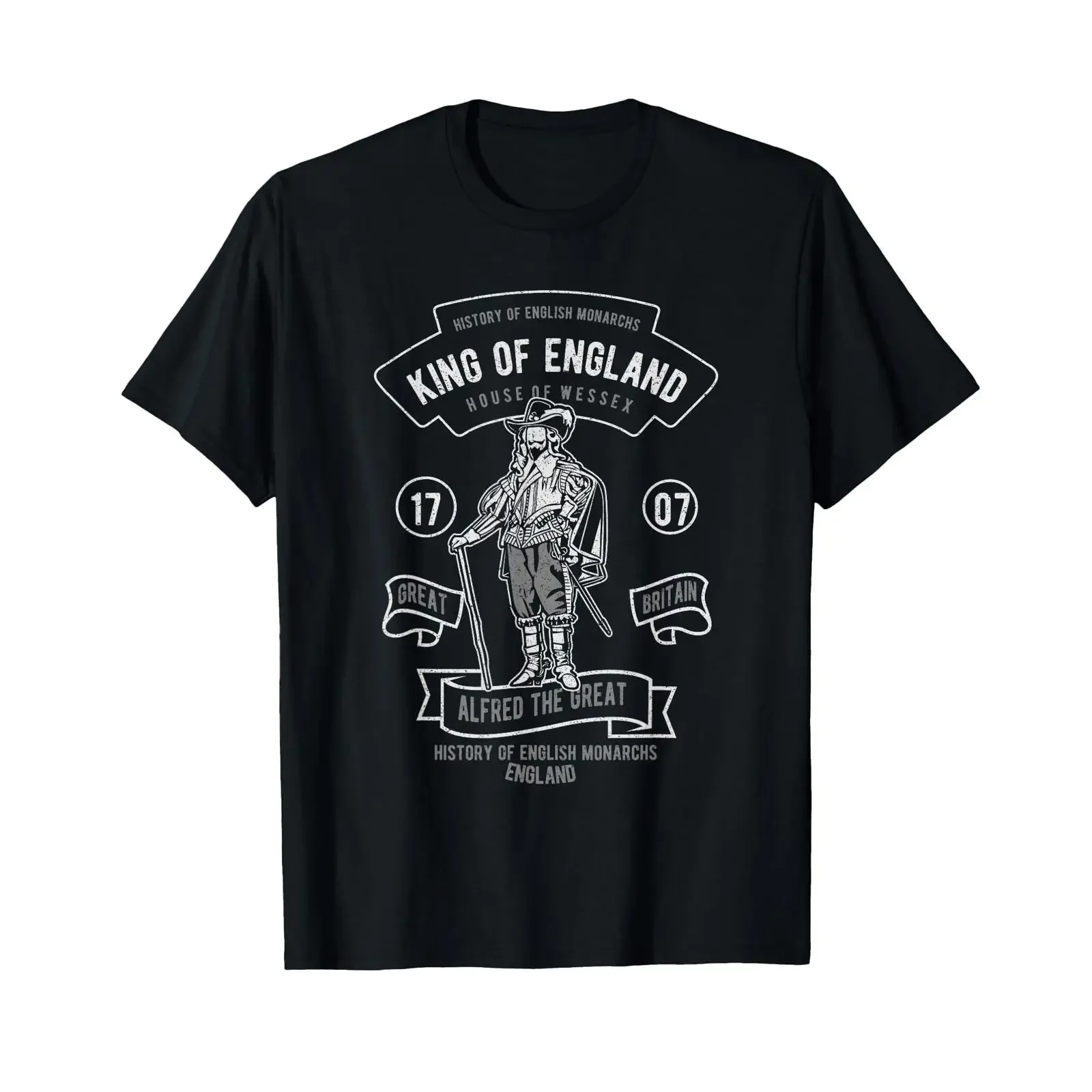 Alfred the Great King of England T Shirt vintage Washed fashion homme streetwear Breathable Casual Slightly graphic Versatile