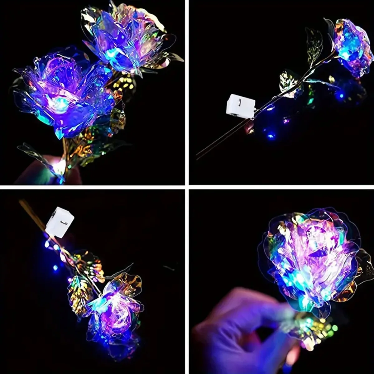 2/10pcs/Set Eternal Rose Flower LED Light Golden Foil Rose Unique Design Gift For The Wife Anniversary Mother's Day And Birthday
