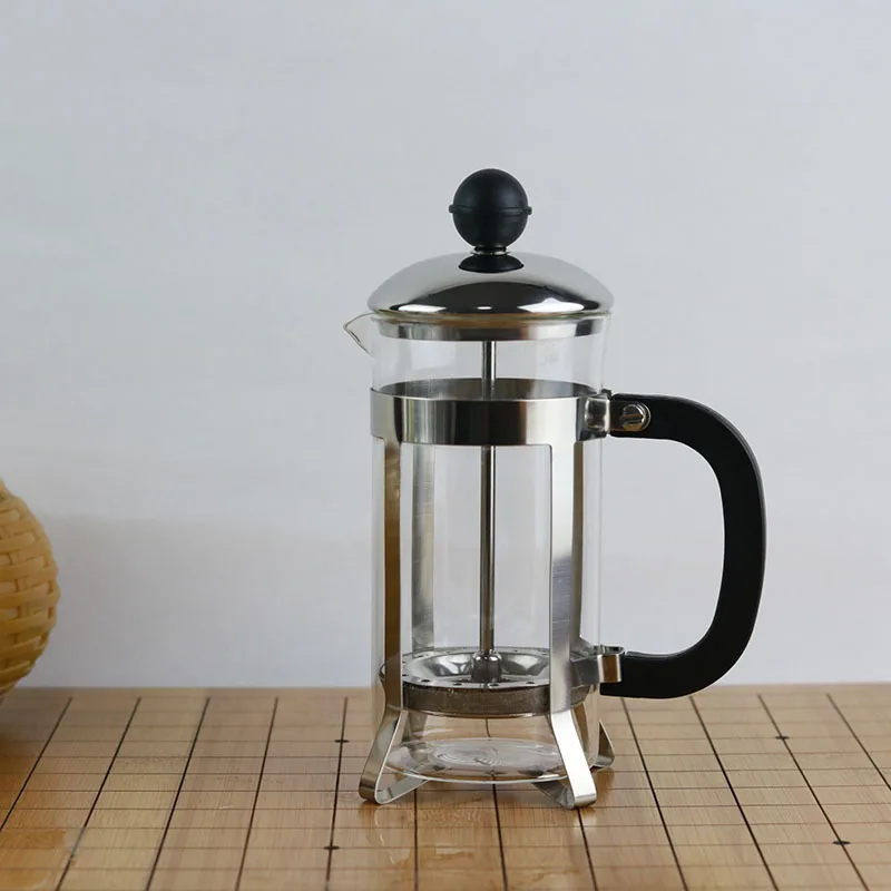 Cafeteira Francesa de Vidro Resistente a Altas Temperaturas com Suporte de Aço Inoxidável, Copo para Preparo de Chá, Jarra pa...