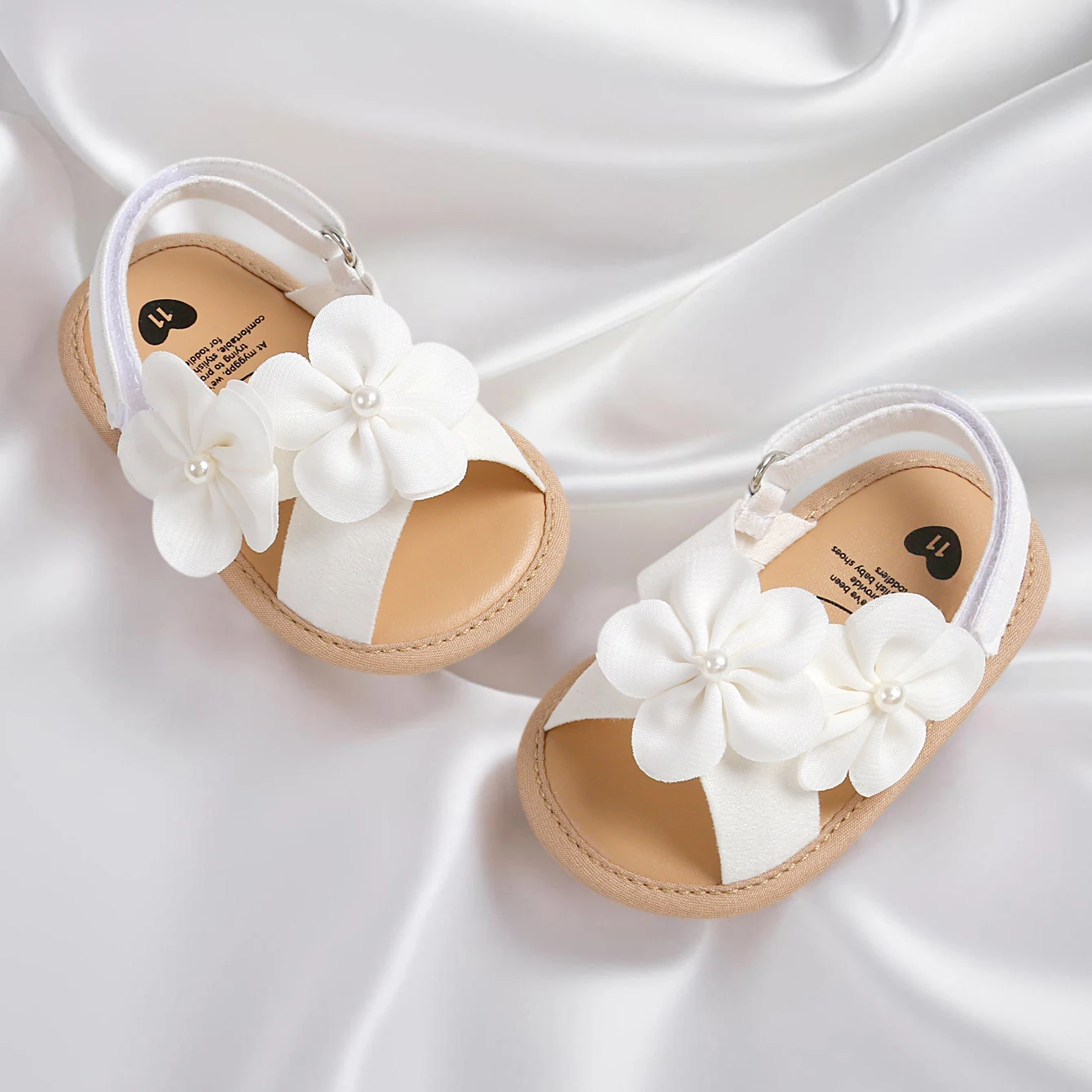 

Summer sandals for baby girls preliminary outdoor walking children's shoes elegant white in summer 0-18 months old