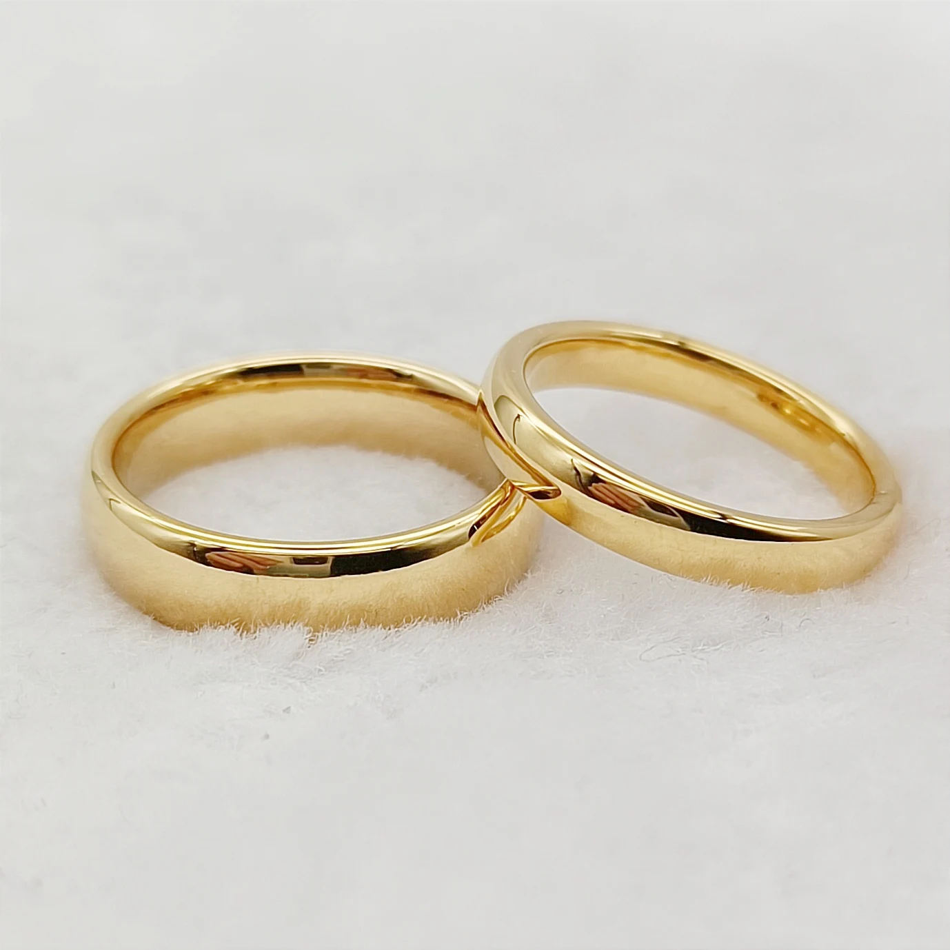 Simple 6mm 4mm Wedding Rings Lover\'s High Quality Handmade Fashion Jewelry Golden Couples Marriage Tungsten Finger Ring
