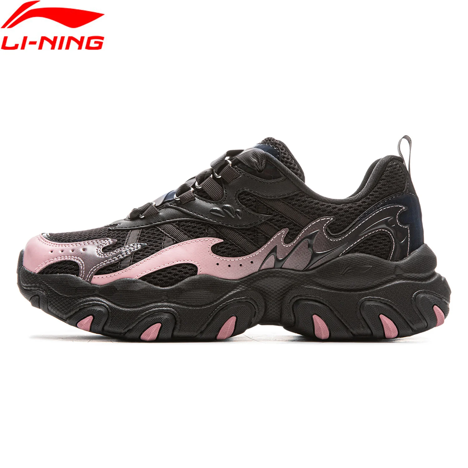 Li-Ning النساء X-CLAW LITE 3 أحذية نمط الحياة أنيقة تنفس كعب سميك بطانة الكلاسيكية أحذية رياضية كاجوال AGCV398