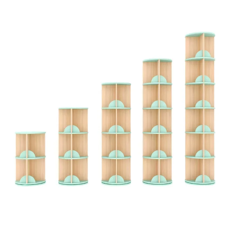 Echo Modern Wooden Revolving Storage Kids Bookcase Rotating Bookshelf for Preschool Bedroom or Living Room