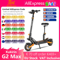 Original KuKirin G2 MAX Electric Scooter 48V 20Ah Battery 1000W Motor 55KM/H Max Speed 80KM Max Range 10*2.75 Tires Kickscooter