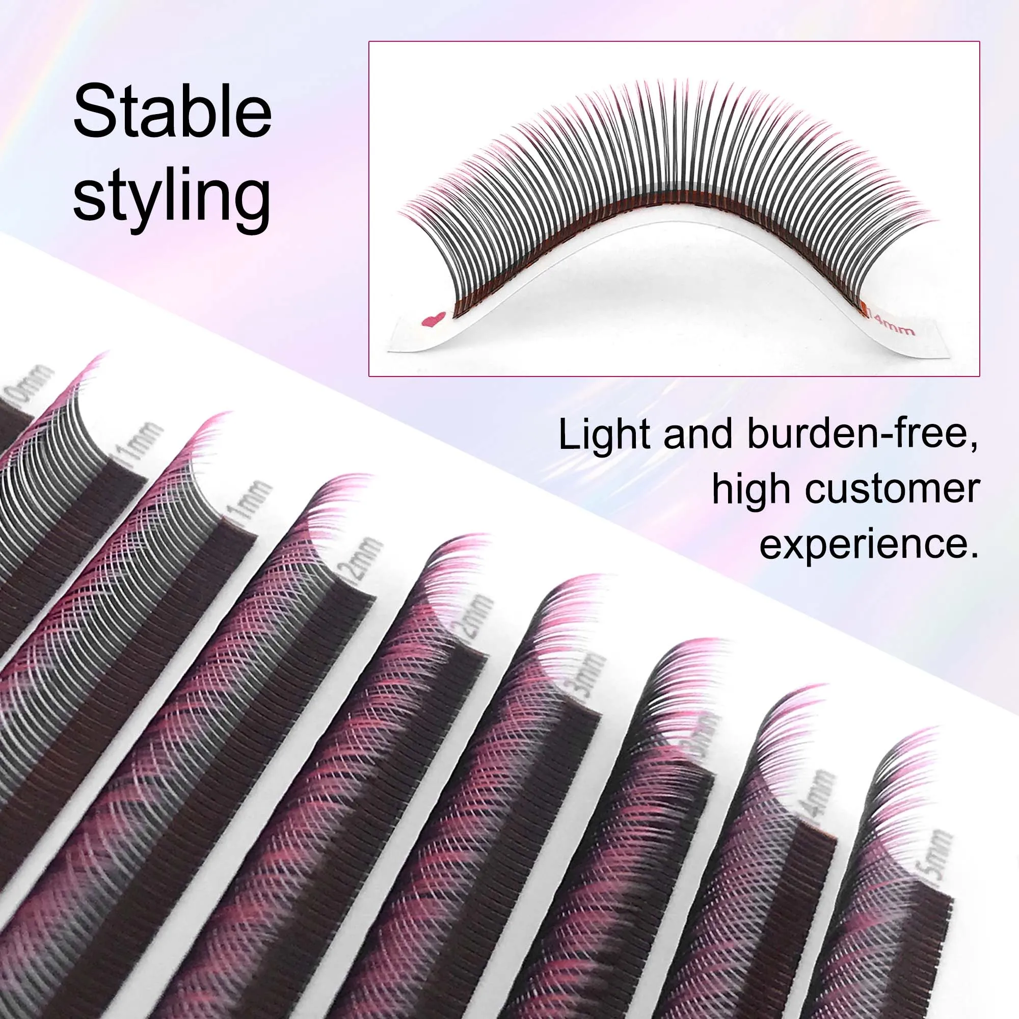 CoMango Ombre 5D Flora Fairy Lash Spikes Eyelashes Extension C/D 12Line Wispy Colored Natural Soft Lashes Wholesale