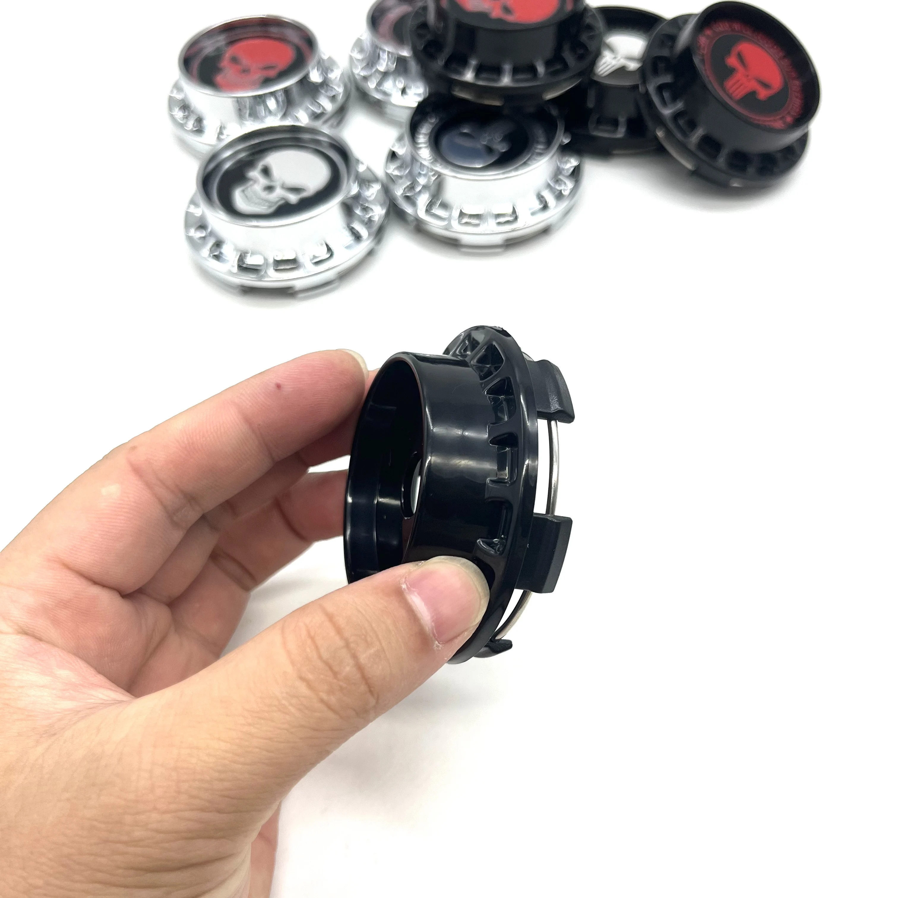 4pcs/Lot ABS 67mm Car Wheel Center Caps Rim Centre Hub Cover K67 High Cap Fit For Skull 45mm Emblem Stickers Styling Accessories