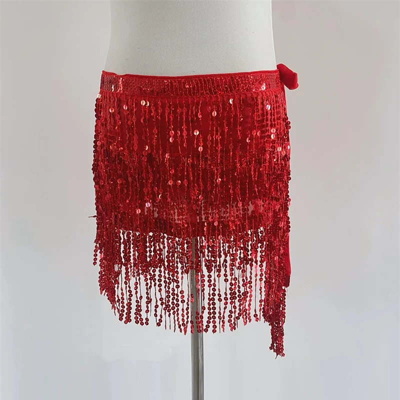 Bauchtanz-Hüfttuch für Damen, Pailletten-Fransengürtel, Tanzkostüm, Y2K-Accessoire, Halloween, Festival, Rave, Bühnenauftritt, Partykleidung – Detail 6