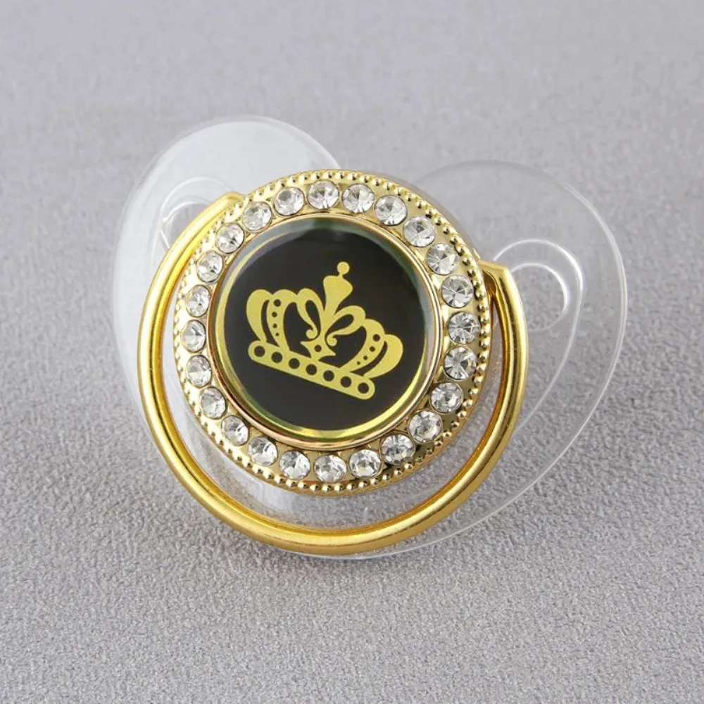 Luxury Crown Baby Pacifier with Cover Bling Pacifiers Silicone Newborn Infant Nipple Newborn Dummy Soother Baby Gifts BPA Free