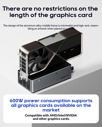 Imagen 2 del producto 2025, el último muelle AOOSTAR AG02 EGPU con puerto OCulink/USB4, fuente de alimentación integrada Huntkey de 800W, admite interfaz TGX de intercambio en caliente