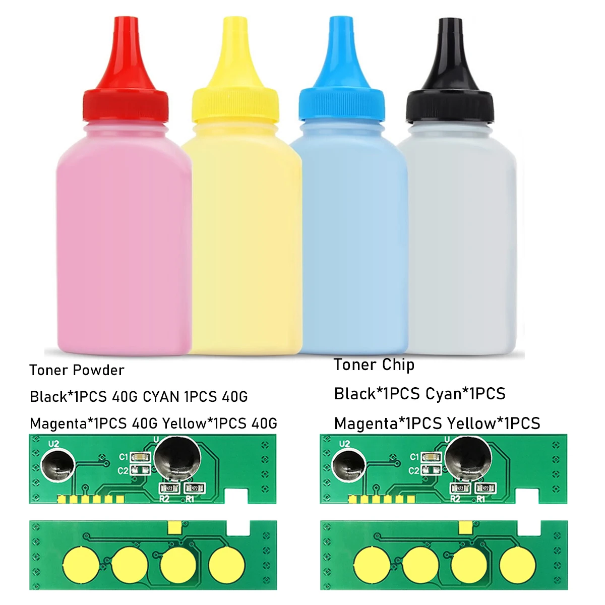 Toner Powder Chip Kit Compatible for Samsung C430 C430W C433W C480 C480FN C480FW C480W Laser Printer CLT-K404S K404S Clt404s