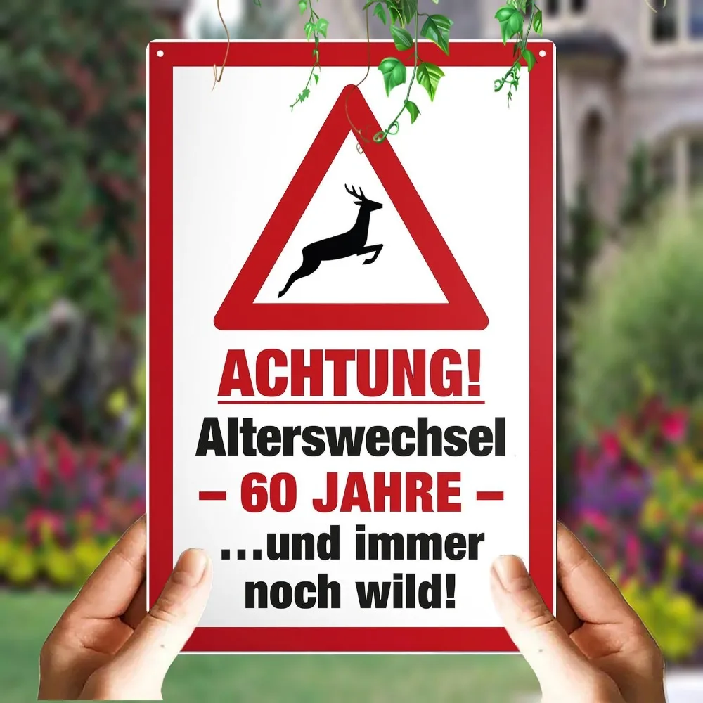 Vintage 60 Jahre Meilenstein Aluminium Wandkunst 8x12 Wasserdicht Langlebig Heim Büro Party Dekoration