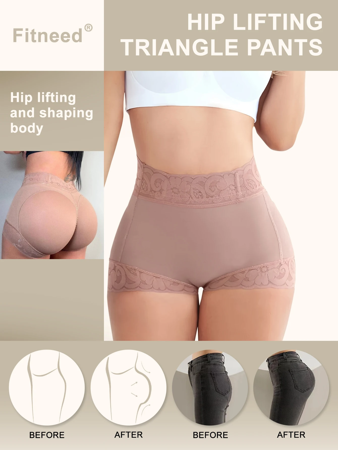 Butt Lifter Shaper Lace Triangle Pants Tummy Control Body Hip Lifting Shaping Underwear For Women Women\'s Underwear And Panties