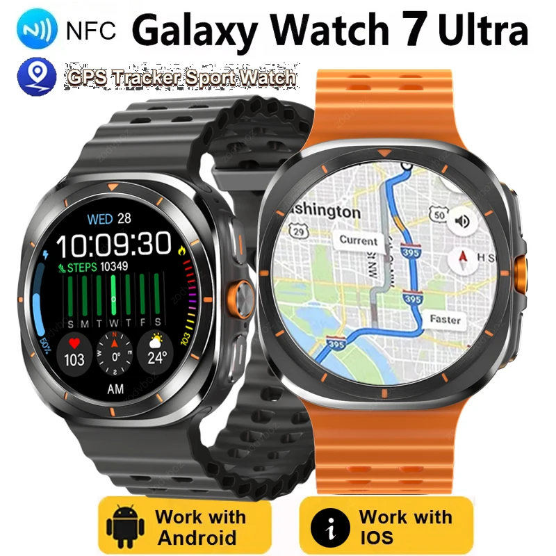 2024 New For Samsung Galaxy Watch 7 GPS Tracker Smart Watch Men NFC Bluetooth Call Heart Rate IP68 Waterproof Sport SmartWatch