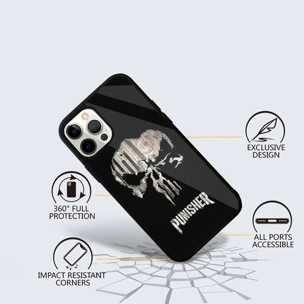 The P-Punishers Skull Phone Case For iPhone 16,15,14,13,12,11,Plus,Pro,Max Mini Magsafe Magnetic Wireless Charging